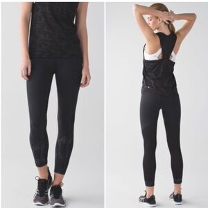Lululemon All You Need Tight in Black/Scratch Match Black Multi w/ Mesh Detail